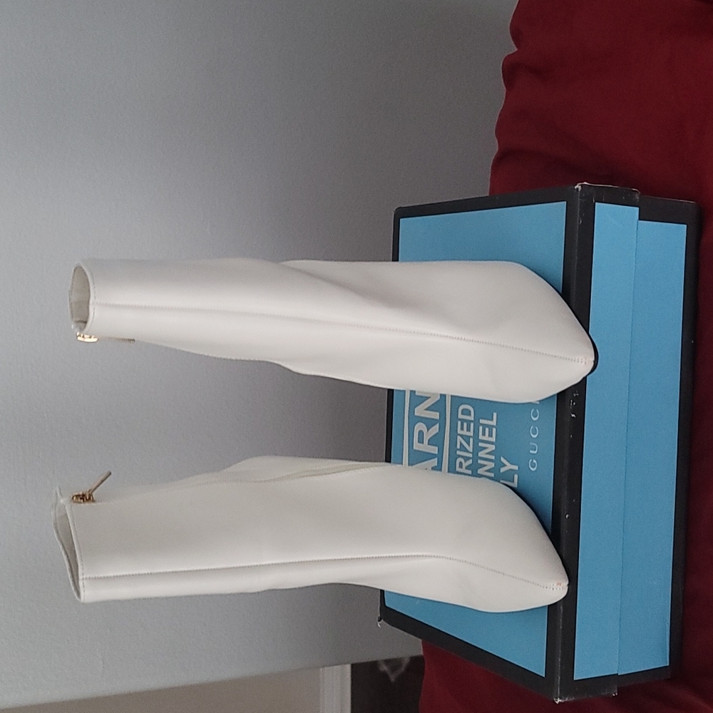 BAMBOO White Ankle Boots
